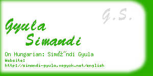 gyula simandi business card